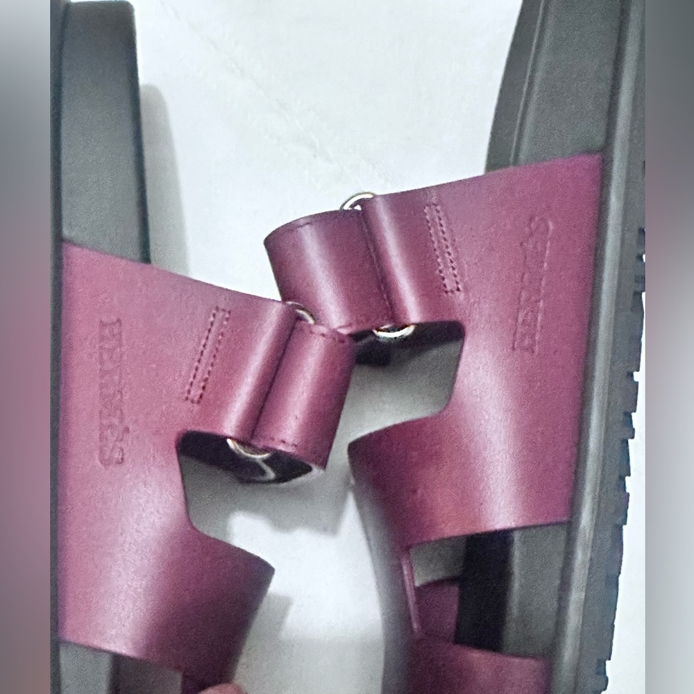 Hermes chypre sandal women’s 39.5 in Rouge H NIB - Picture 4 of 6